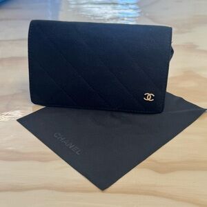 CHANEL Quilted Fabric Sunglasses Case with Microfiber Cloth Black One Size